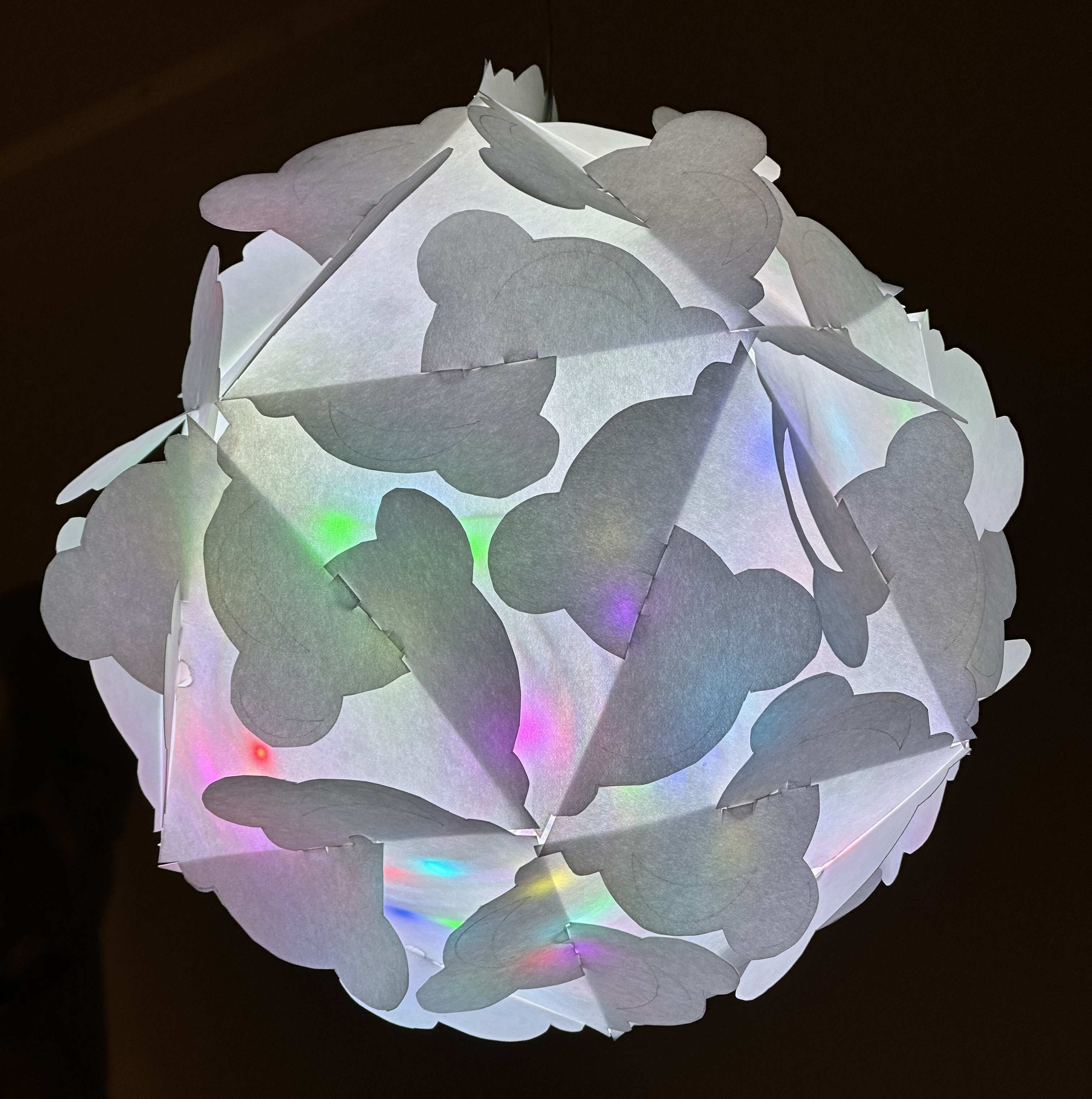 Multi-color LED strip is placed in the lamp. multi-color-leds