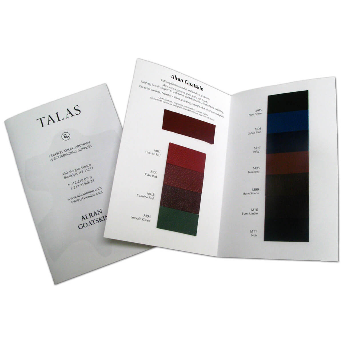 Talas Alran Goatskin. talas-book-leather